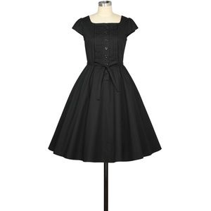 Plus Size Pin Up Belt Pockets Flared Circle Dress